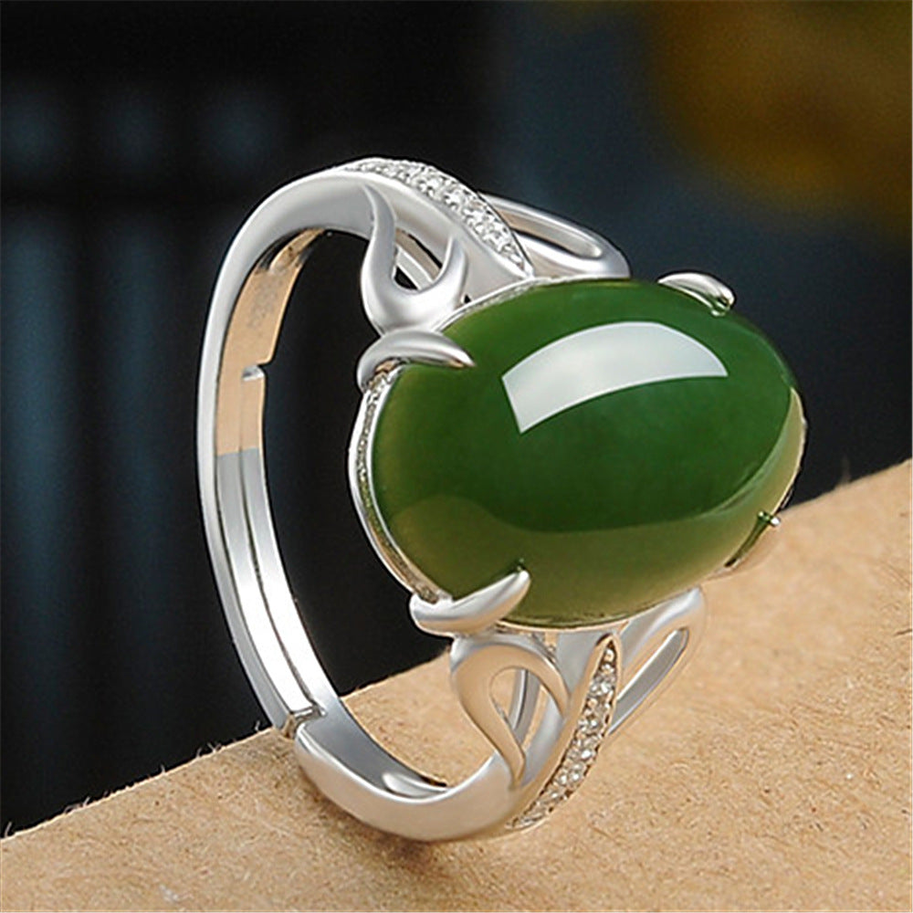 Statement Lady Fashion Green Agate Ring