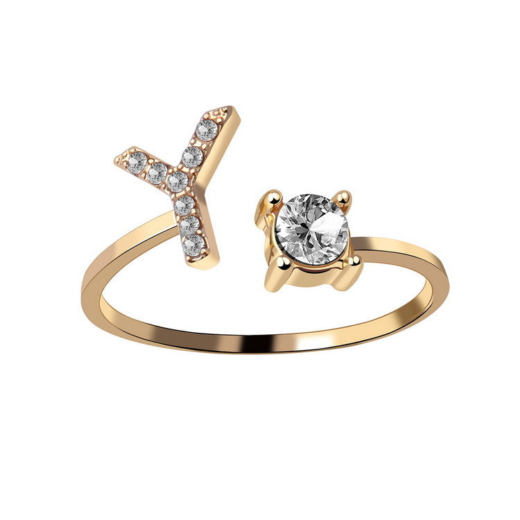 Statement Lady Adjustable Initial Fashion Ring