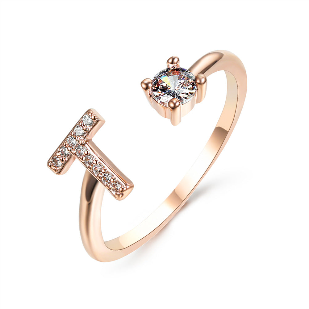 Statement Lady Adjustable Initial Fashion Ring