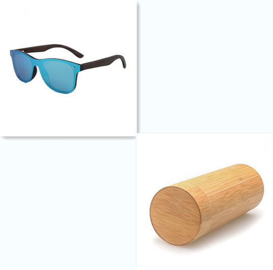 Spectacles On Natural Bamboo Wooden Sunglasses