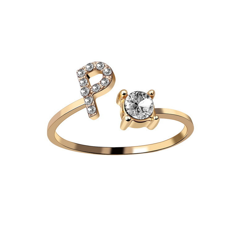 Statement Lady Adjustable Initial Fashion Ring