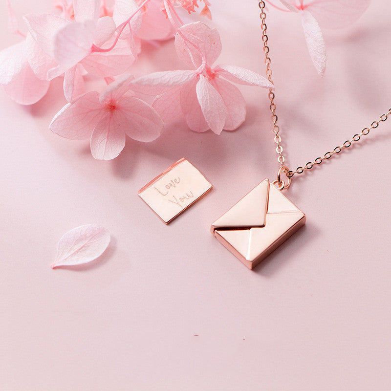 Statement Lady Envelop and Love Letter Necklace