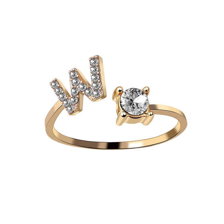 Statement Lady Adjustable Initial Fashion Ring