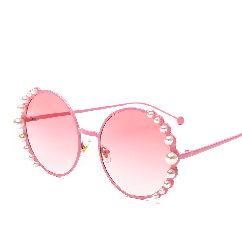 Spectacles On Pearl Round Frame Ladies Sunglasses