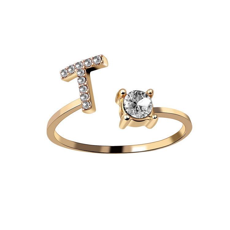 Statement Lady Adjustable Initial Fashion Ring