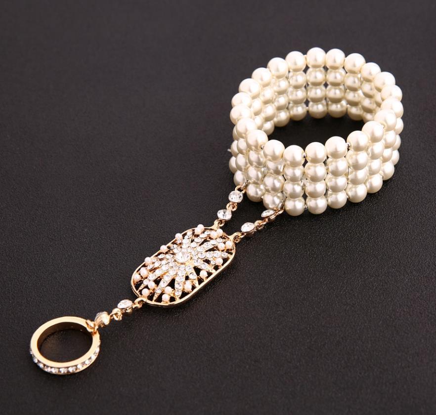 Statement Lady Glass Pearl Ring & Bracelet