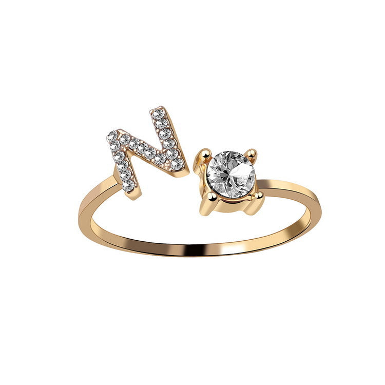 Statement Lady Adjustable Initial Fashion Ring