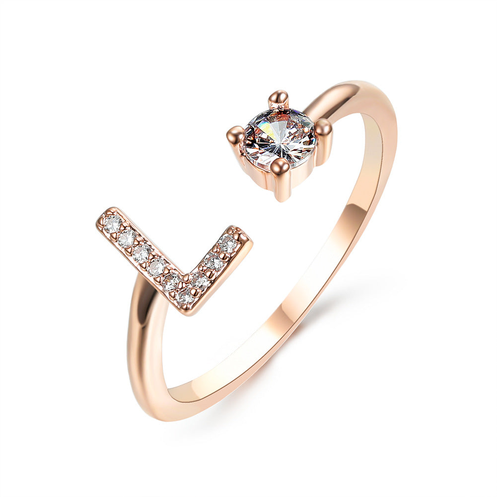 Statement Lady Adjustable Initial Fashion Ring