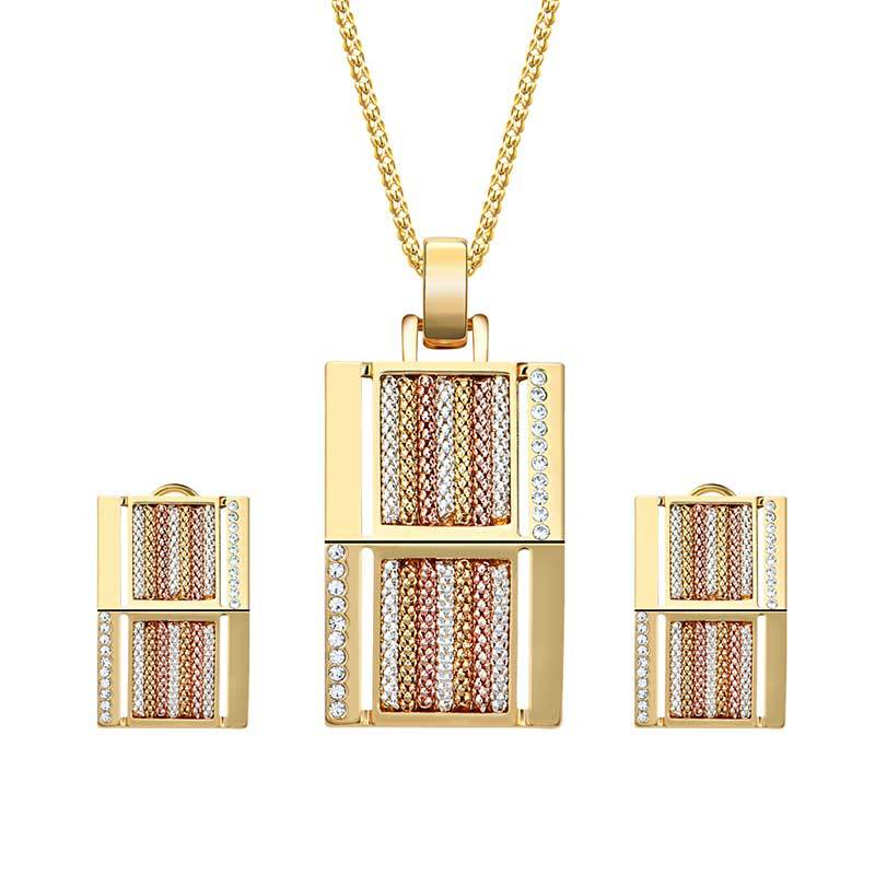 Statement Lady Exaggerated Square Two-piece Jewelry Set