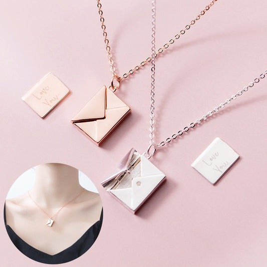 Statement Lady Envelop and Love Letter Necklace