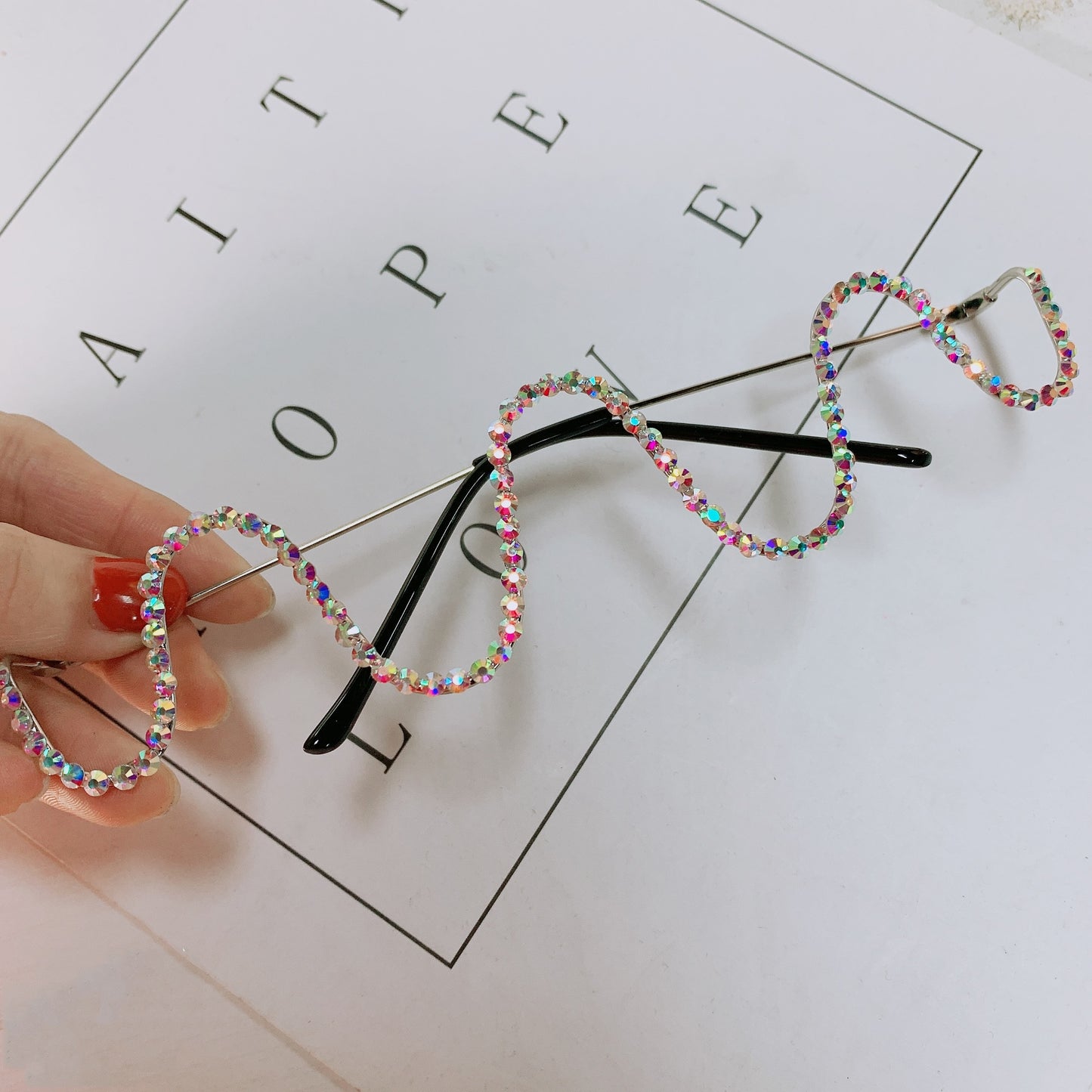 Spectacles On Rhinestone Bottom Only Eyeglass Frames