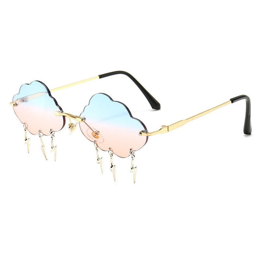 Spectacles On Fun Clouds and Fire Flame Fashion Sunglasses