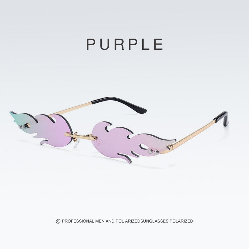 Spectacles On Fun Clouds and Fire Flame Fashion Sunglasses