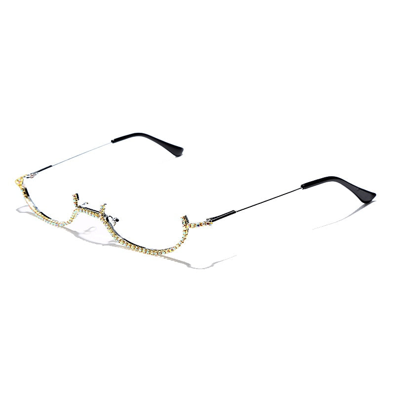 Spectacles On Half Frame Diamond Glasses