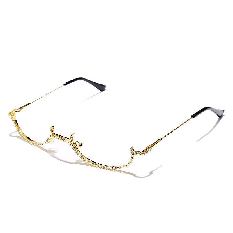 Spectacles On Half Frame Diamond Glasses