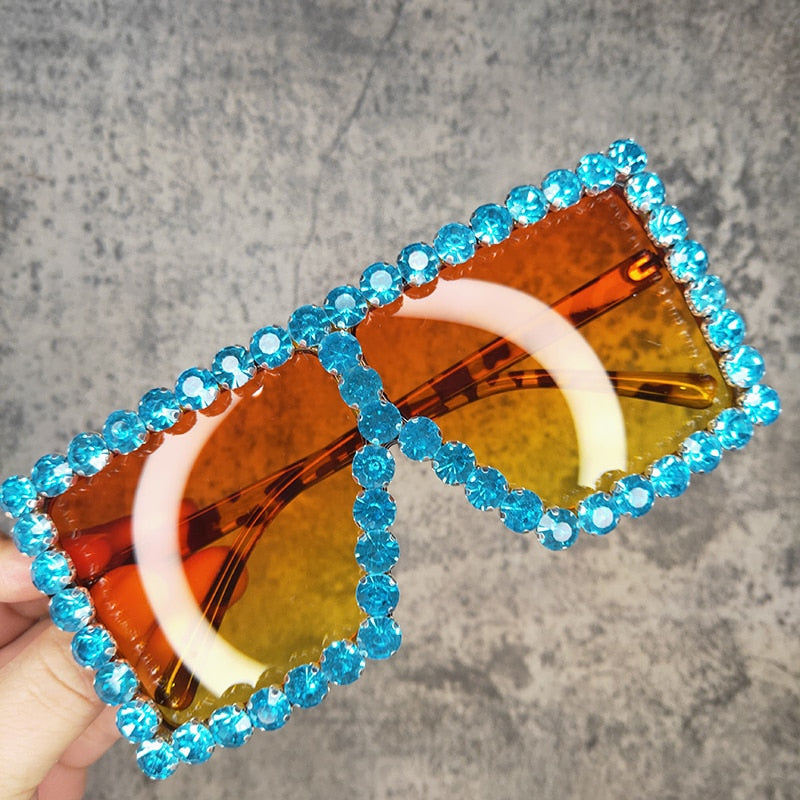 Spectacles On Oversized Crystal Sunglasses