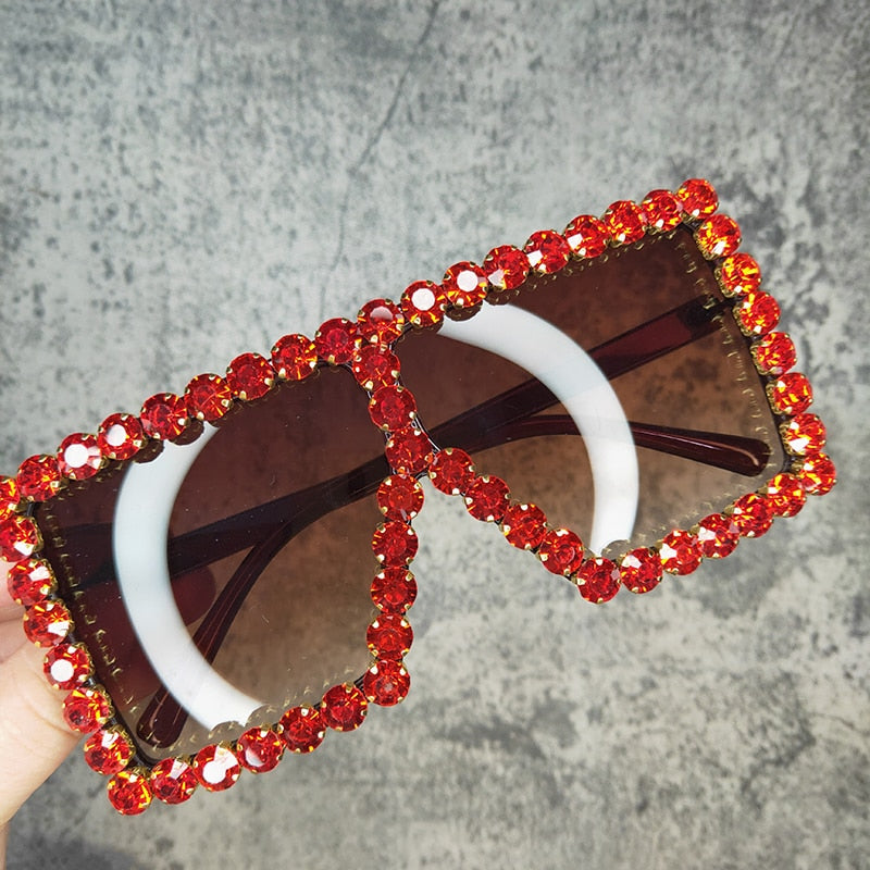 Spectacles On Oversized Crystal Sunglasses