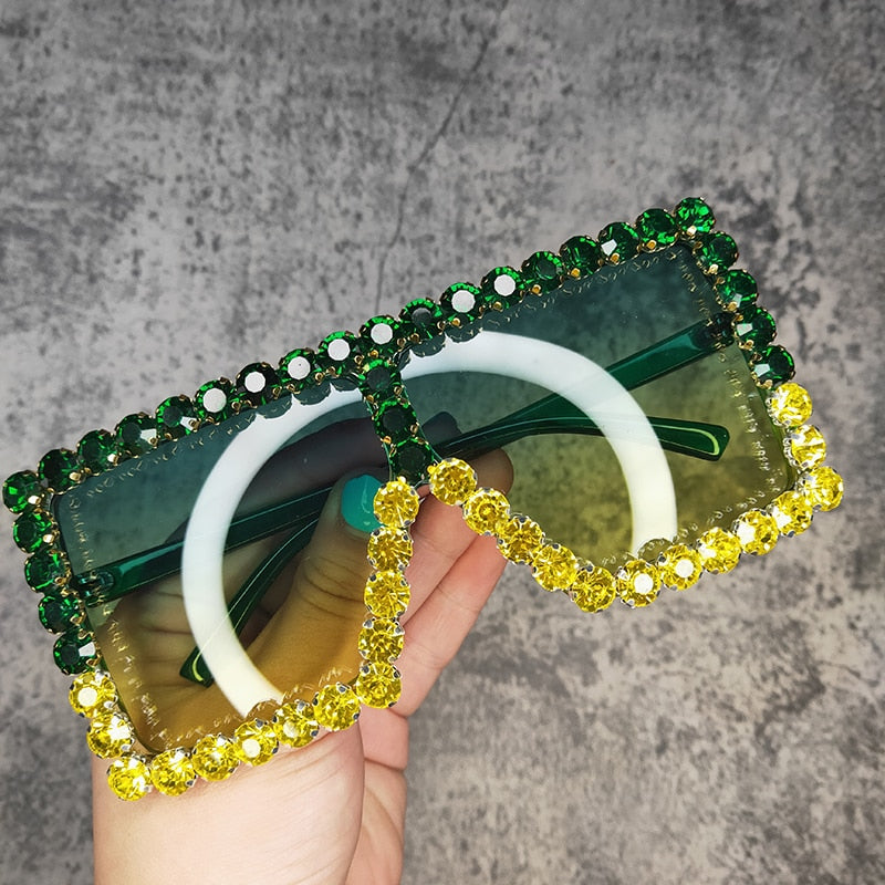 Spectacles On Oversized Crystal Sunglasses