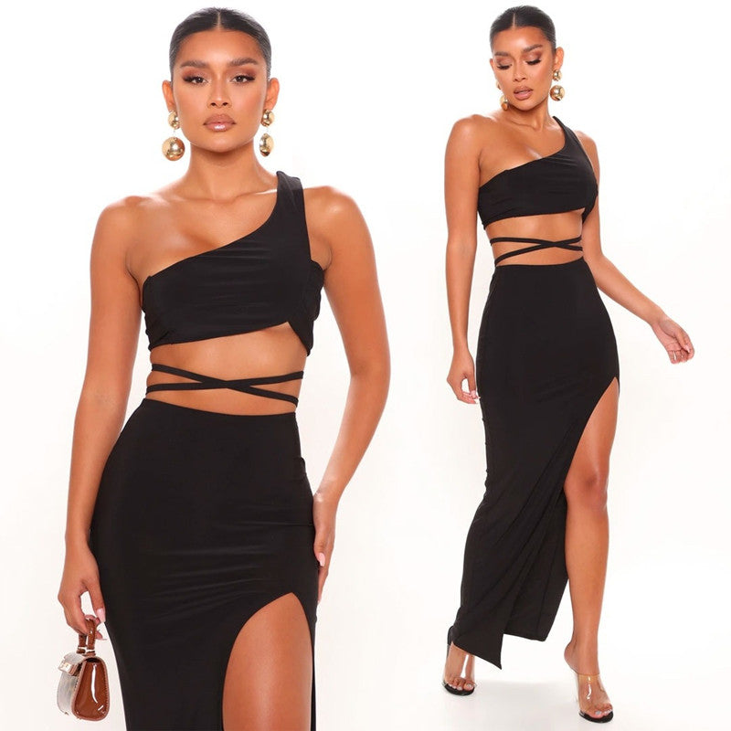 Succulence Collection Women's Off-Shoulder Slit Dress