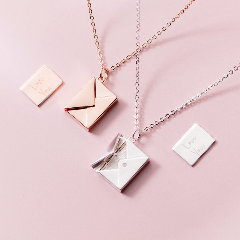 Statement Lady Envelop and Love Letter Necklace