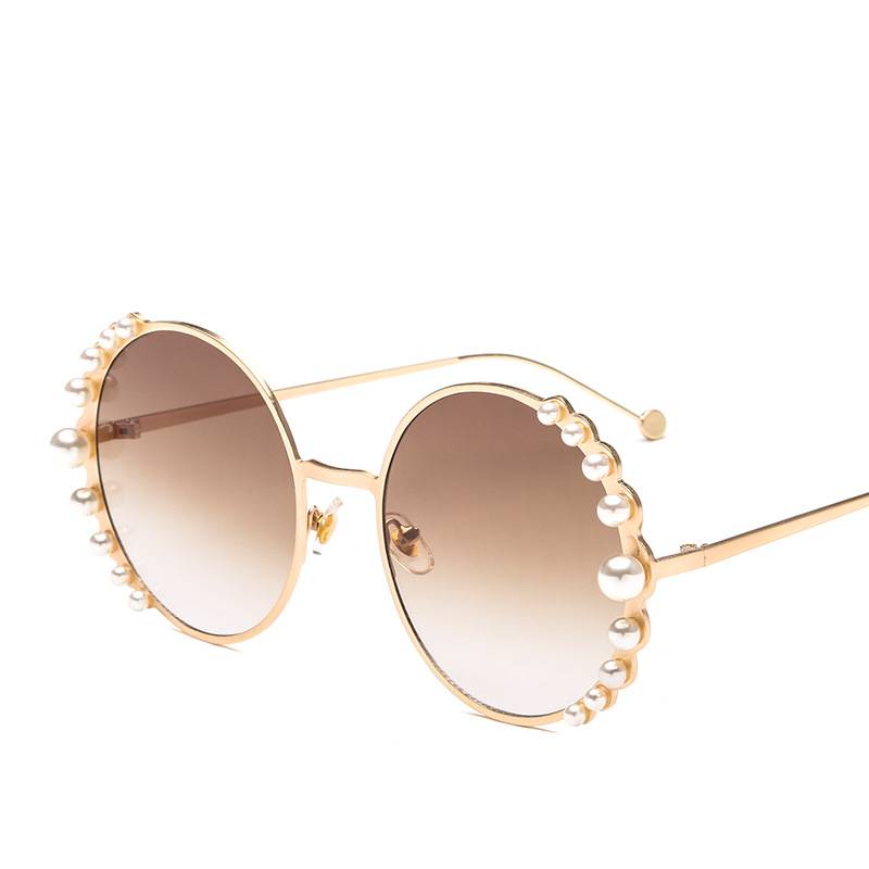 Spectacles On Pearl Round Frame Ladies Sunglasses