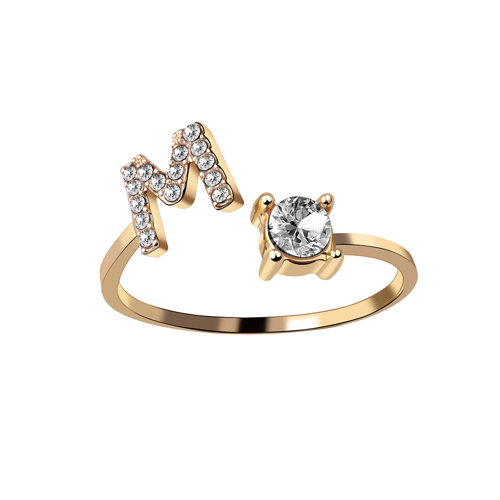 Statement Lady Adjustable Initial Fashion Ring