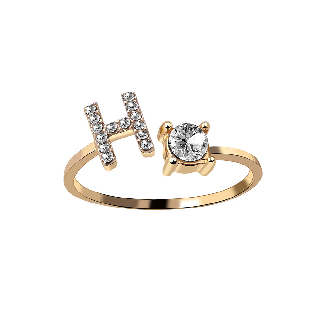 Statement Lady Adjustable Initial Fashion Ring