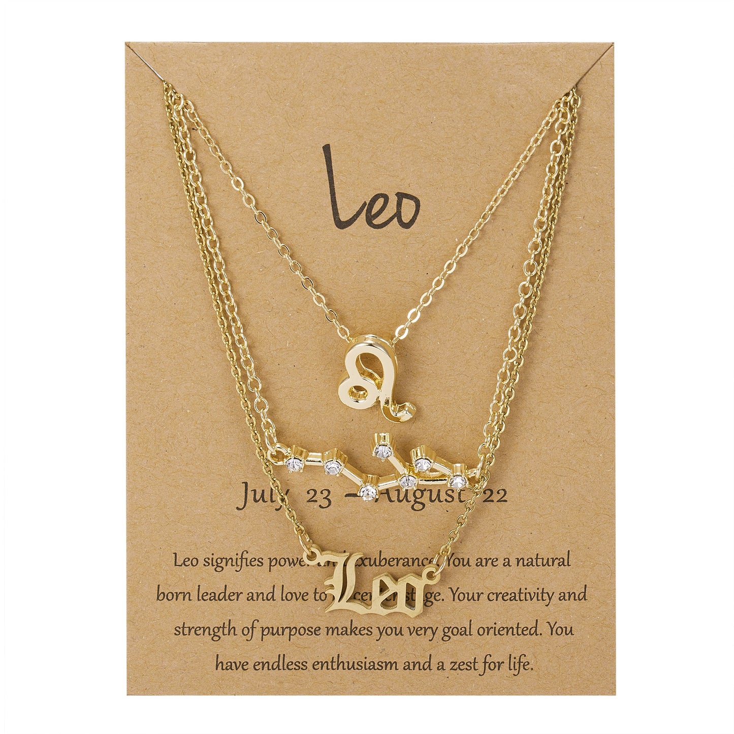 Statement Lady Zodiac Symbol Starry Sky Three-piece Necklace