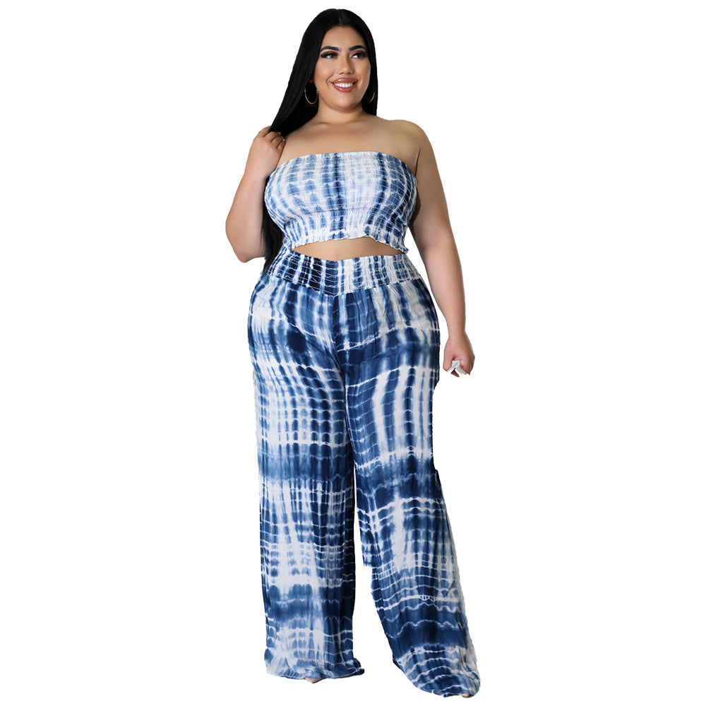 Sensational Essentials Tie-dye Chest-wrapped Two-piece Suit