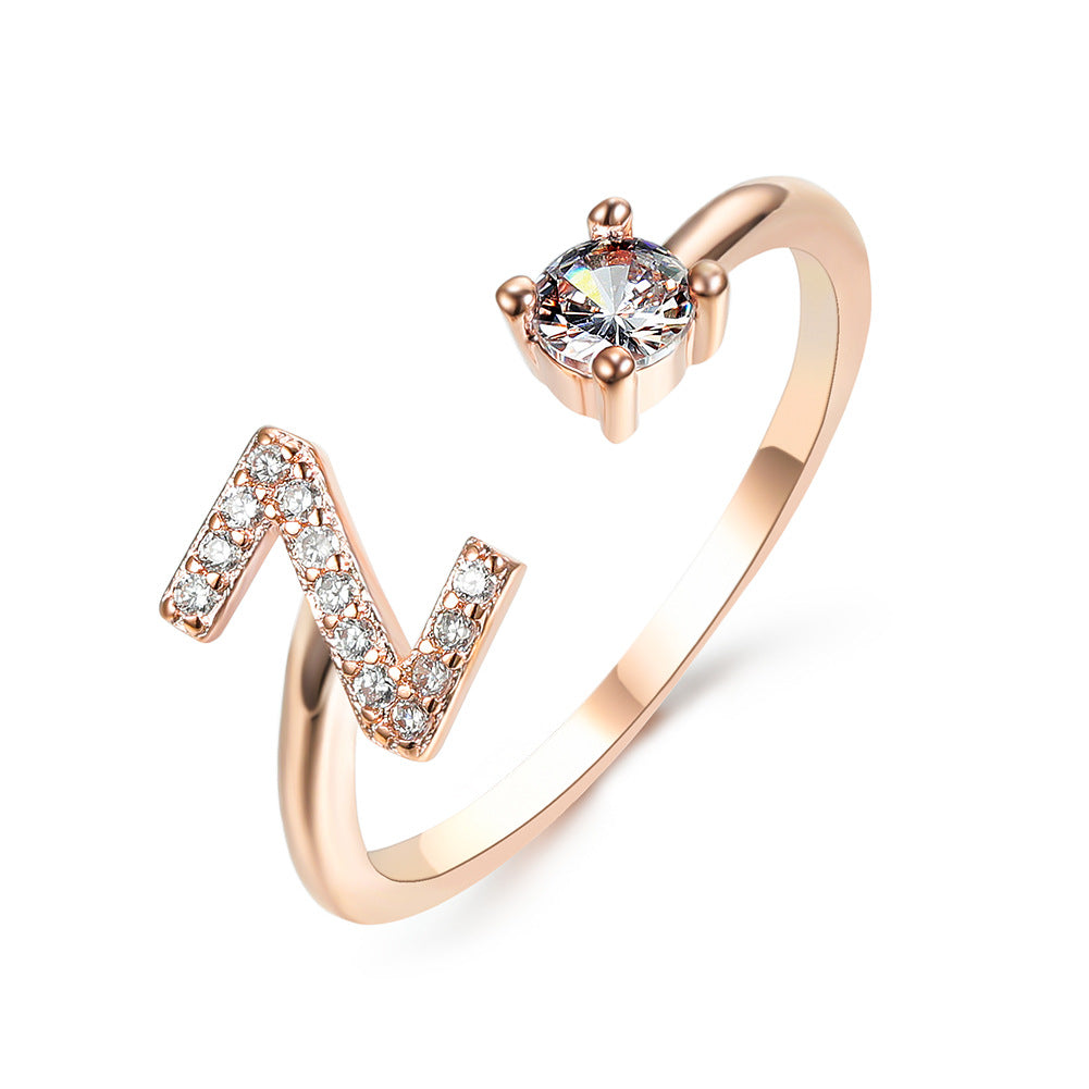 Statement Lady Adjustable Initial Fashion Ring