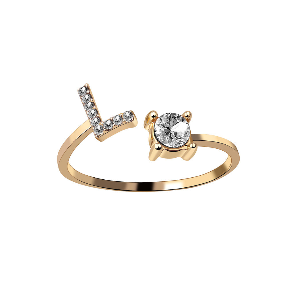 Statement Lady Adjustable Initial Fashion Ring