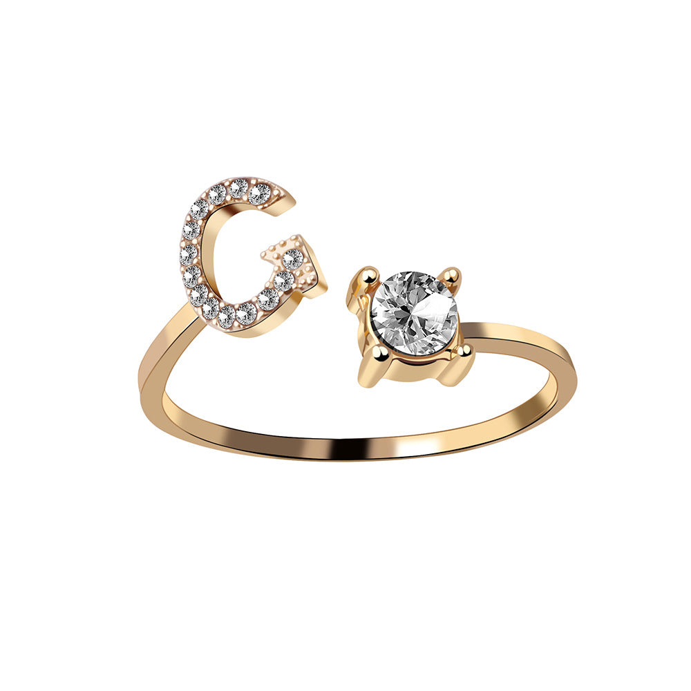 Statement Lady Adjustable Initial Fashion Ring