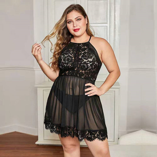 Succulence Collection Black Lace Nightdress