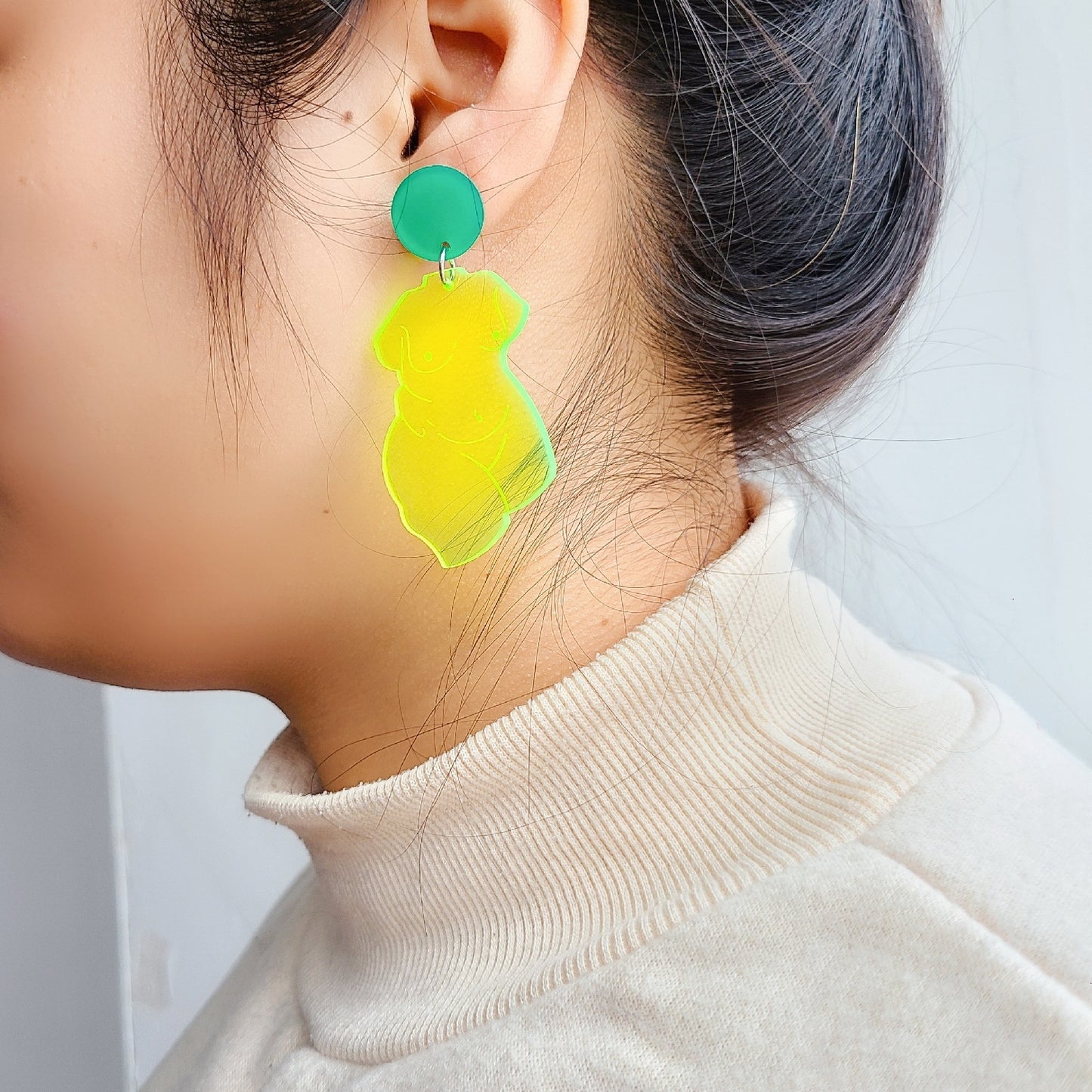 Statement Lady Acrylic Jewelry Body Shaped Earrings