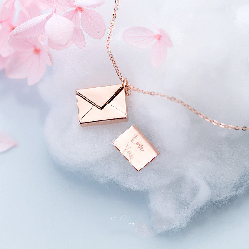 Statement Lady Envelop and Love Letter Necklace