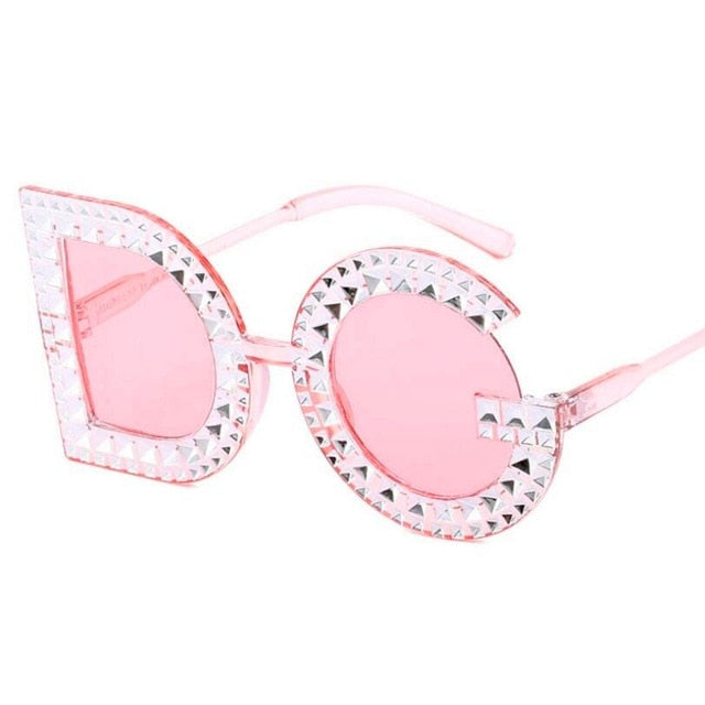 Gorgeous Crystal Diamond DG Logo Eyewear, Pink.