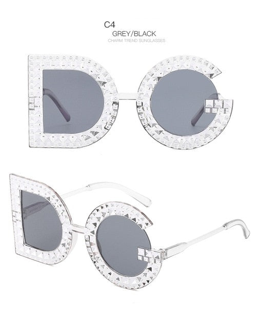 Gorgeous Crystal Diamond DG Logo Eyewear, Black.